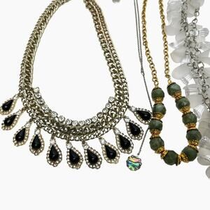 Jewelry Lot 9 Wearable Variety Necklace Rhinestones Beads Craft Some Signed